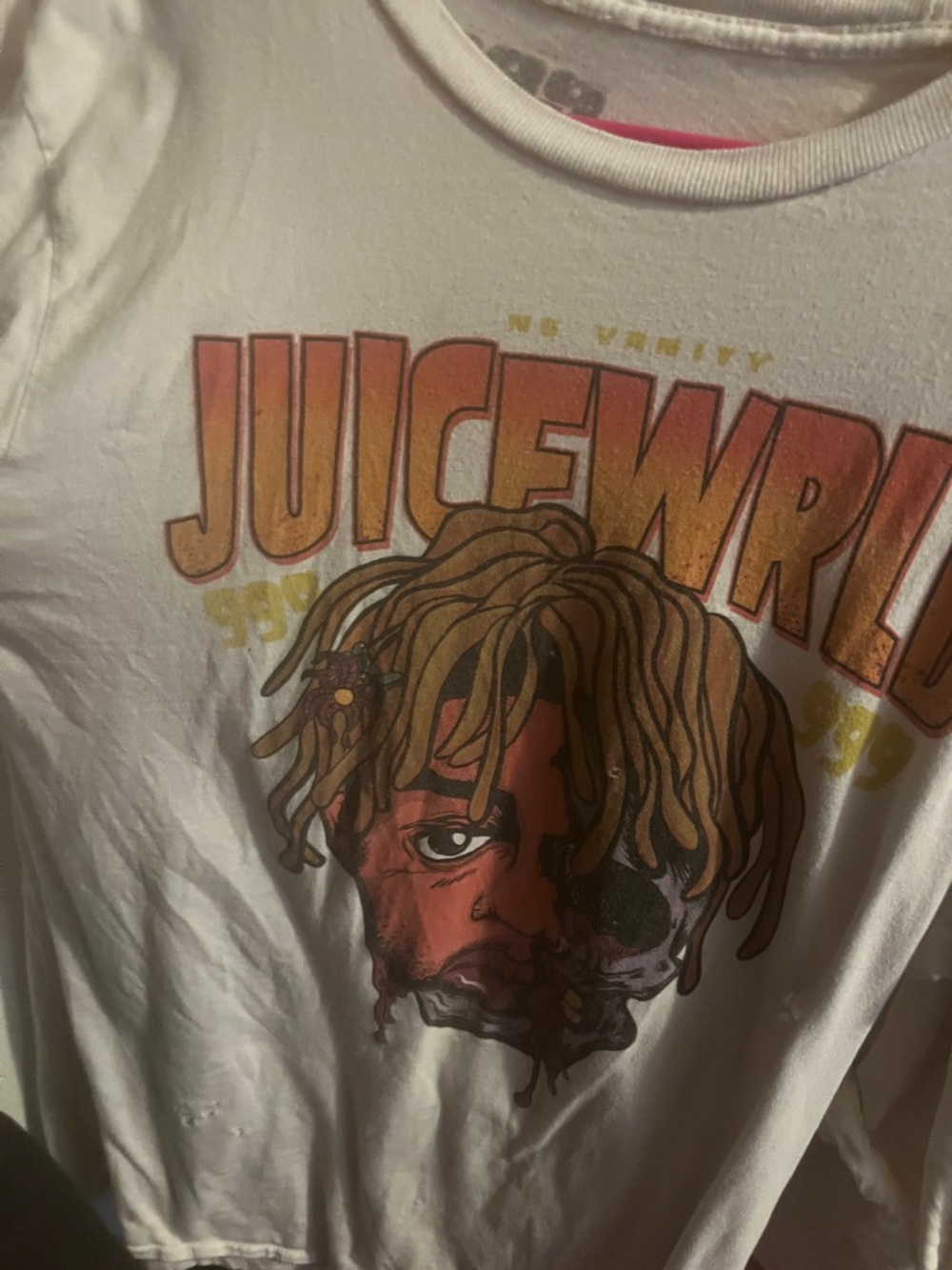 Juice WRLD Graphic Tee - White with Orange & Brown Print